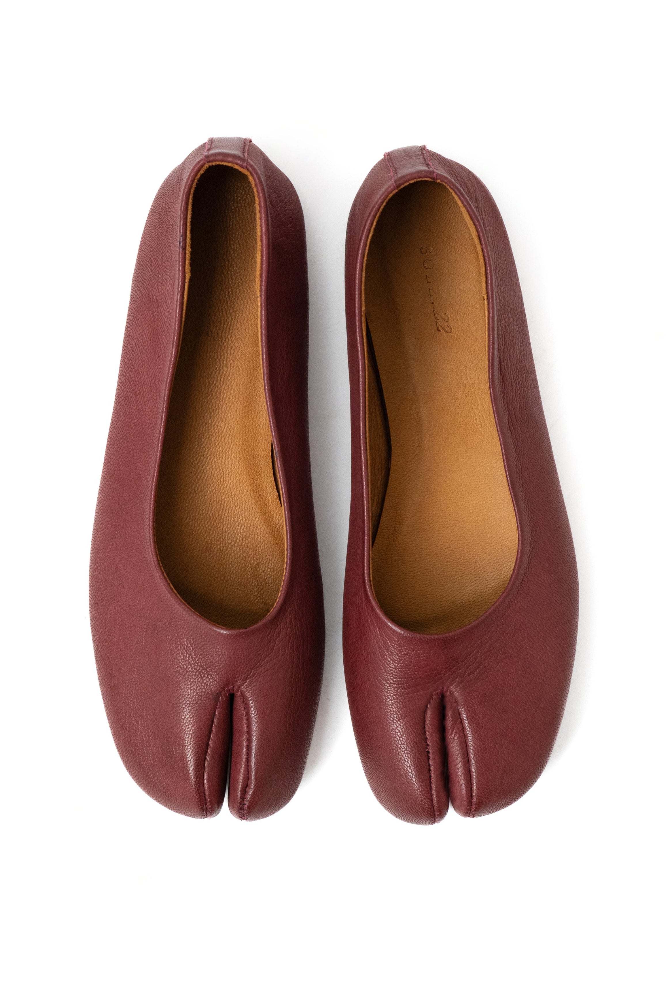 The Split - Burgundy Leather Flats